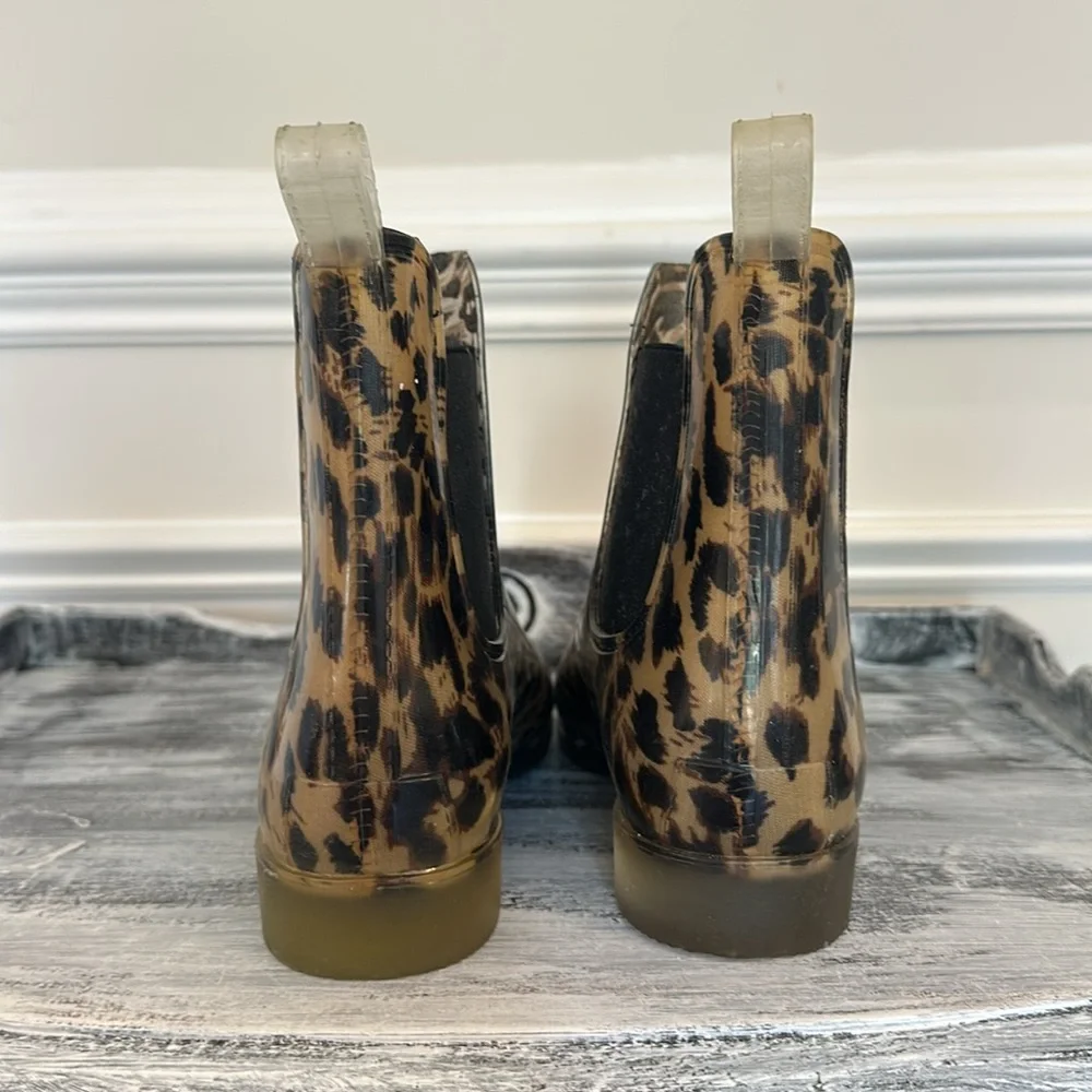 J Crew Tally Short Rain Boot Animal Print Women’s size 8